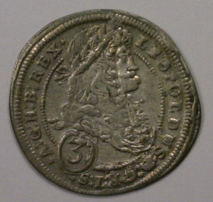 Austria. Leopold I 1657-1705. AR 3 Kreuzer of Wien. 1694.
