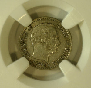 Denmark. Christian IX (1863-1906) 1884 CS. AR 100