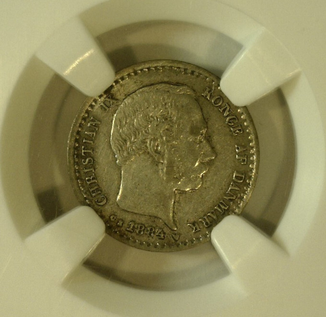 Denmark. Christian IX (1863-1906) 1884 CS. AR 100