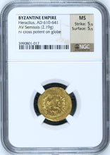 Load image into Gallery viewer, Byzantine Empire. Heraclius 610-641 A.D. AV Semissis - James Beach Rare Coins
