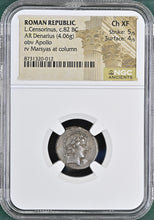 Load image into Gallery viewer, Roman Republic. L. Censorinus, c.82 B.C. AR Denarius - James Beach Rare Coins
