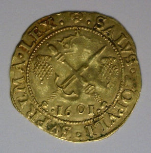 Scotland. James VI, 1567-1625. Gold Sword & Sceptre 1601.