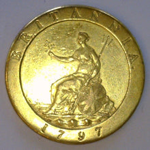 Load image into Gallery viewer, England. George III 1760-1820. Gold plated 1/4 Pence 1797. - James Beach Rare Coins
